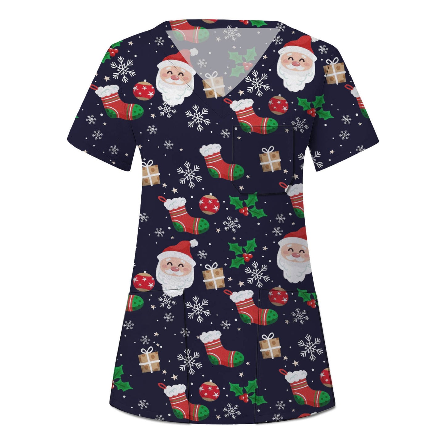 SIZE 2XL - Short Sleeve Christmas Scrub Top